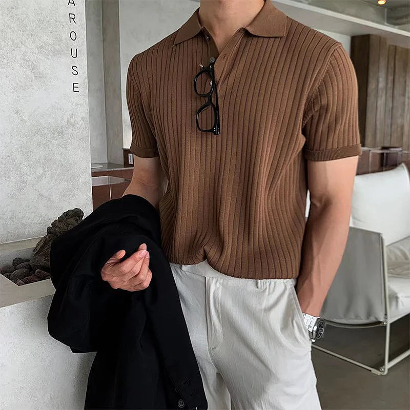 Luxury Striped Polo Shirt