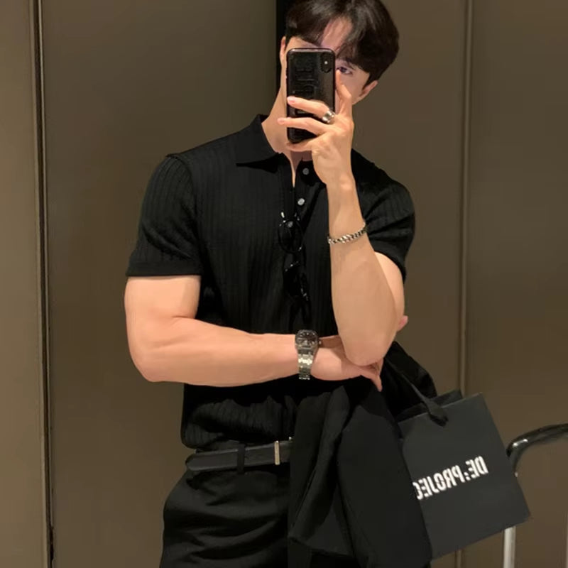 Luxury Striped Polo Shirt