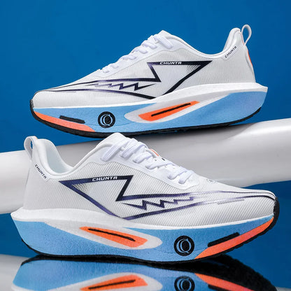 Men'S Fashionable Casual and Comfortable Sports Running Shoes - Breathable Fabric Upper, Non-Slip and Wear-Resistant Cushioning Soles, Round-Toe Lace-Up Casual Running Shoes, Suitable for All Seasons