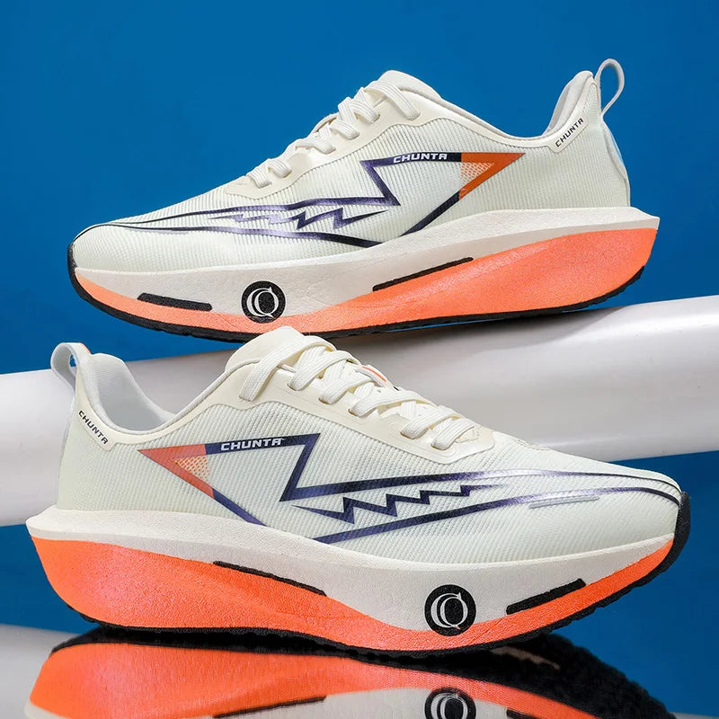 Men'S Fashionable Casual and Comfortable Sports Running Shoes - Breathable Fabric Upper, Non-Slip and Wear-Resistant Cushioning Soles, Round-Toe Lace-Up Casual Running Shoes, Suitable for All Seasons